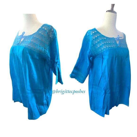 HANDMADE Traditional Laced Mexican Blouse - Picture 2 of 12